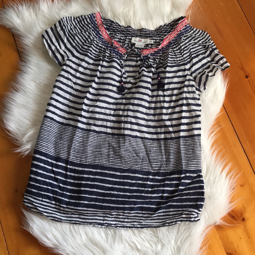 Vineyard Vines Navy & White Striped Shirt